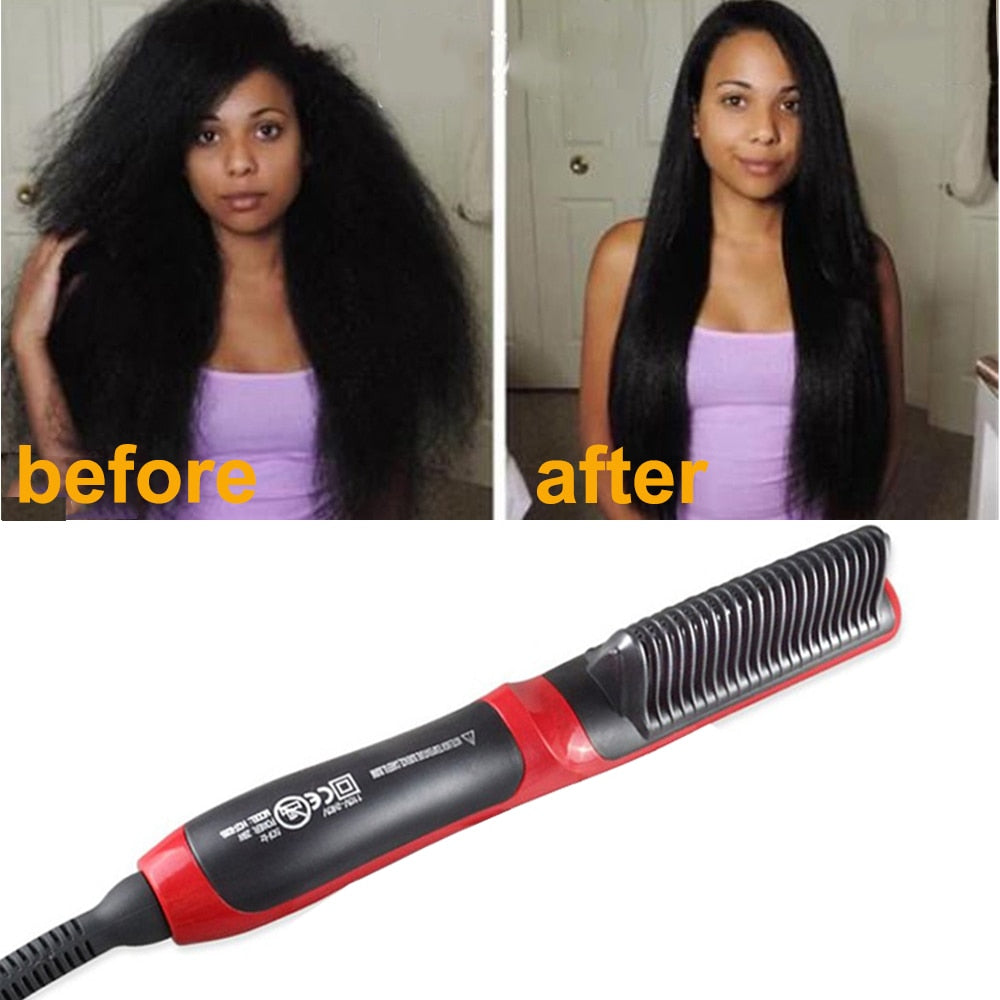 Hair Straightener Brush Hot Heating Comb Straightener For Women Hair Iron Straightening Brush Men  Beard Comb Beard Straightener