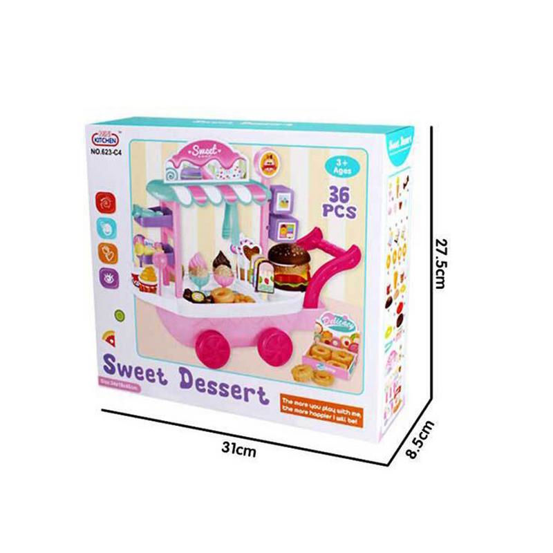 Mini Ice Cream Trolley House Play Educational Toys Car Ice Cream Truck Cart House Brain Game Kids Toys