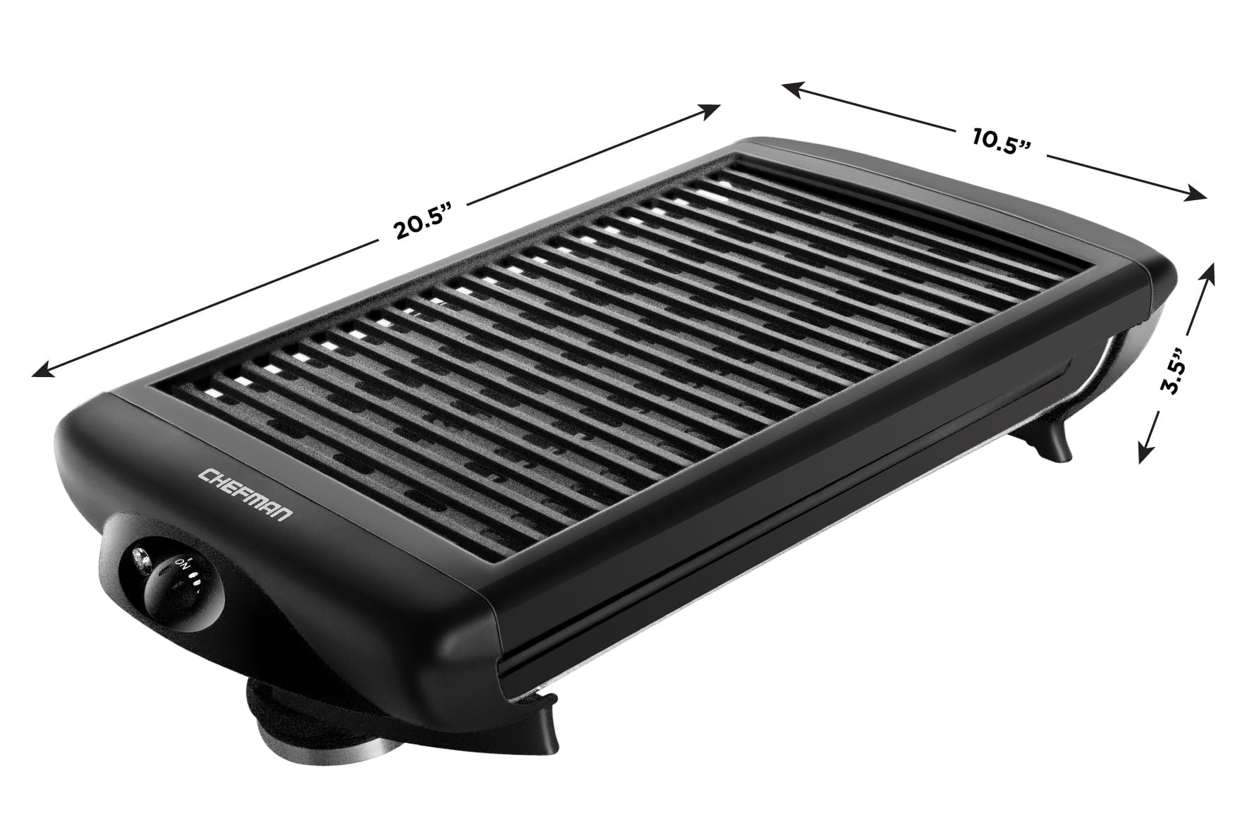 Electric Smokeless Indoor Grill with Non-Stick Cooking Surface and Adjustable Temperature Knob from Warm to Sear for Customized