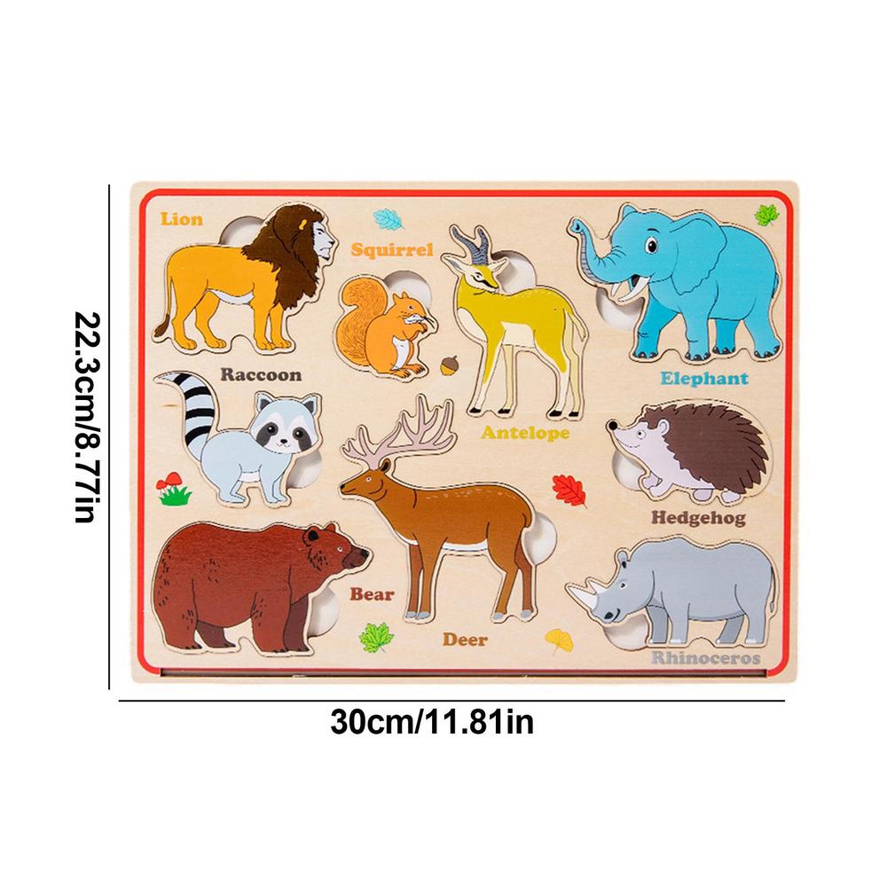 Wooden Magnetic Puzzle Board Multi-function Children Animal Writing Drawing Blackboard Learning Education Toys For Kids Gifts