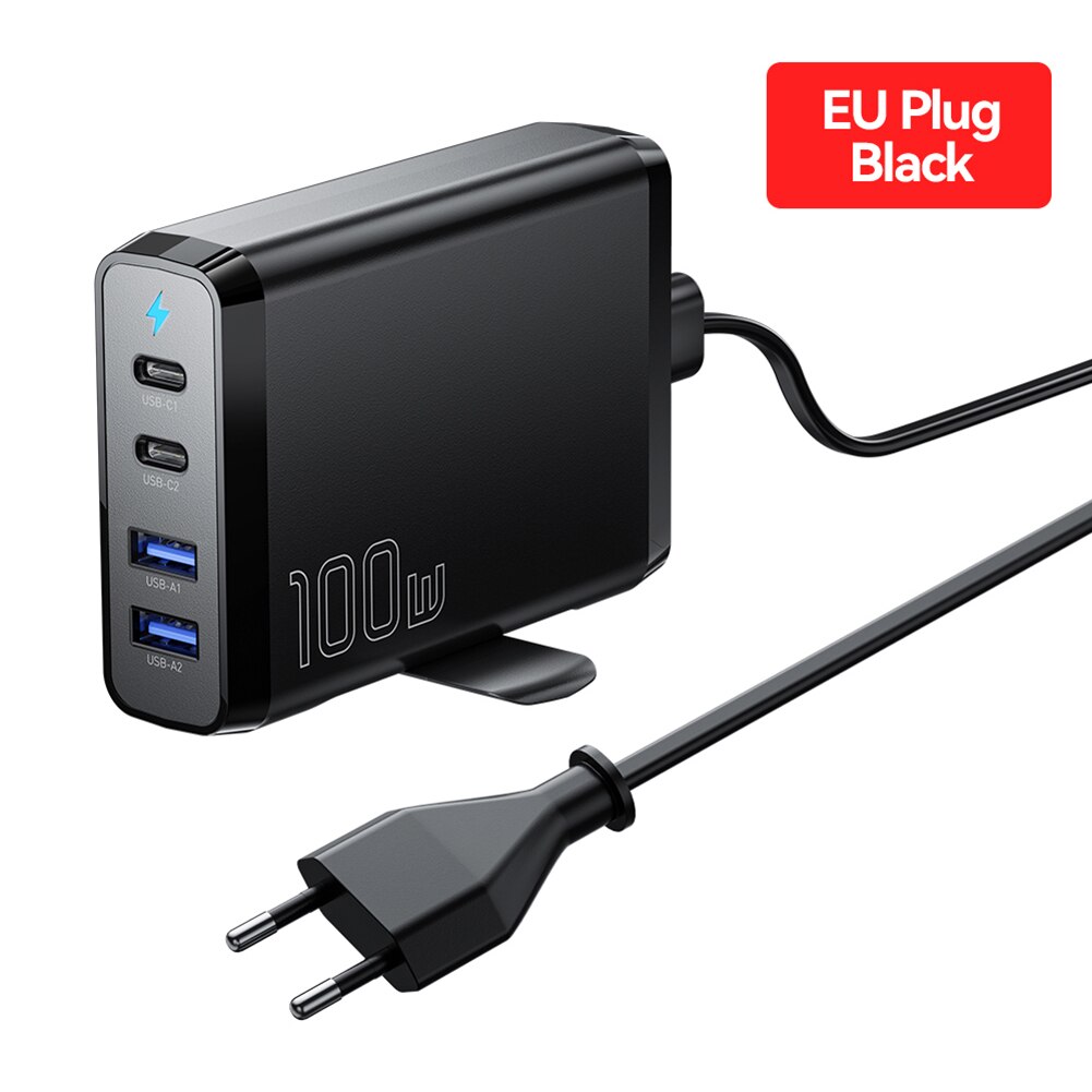 Essager GaN USB C PD Fast Charging Station 4 Output Fast Charger US/EU/UK Safe Power Supply for iPhone Samsung Xiaomi MacBook