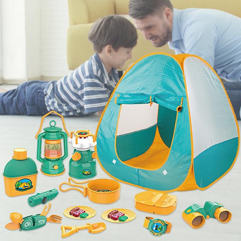 Kids Camping Play Tent Toys Set Of 21 Includes Up Play Tent Camping Gear Tools Adventure Set Include Kids Camping Tent Campfire