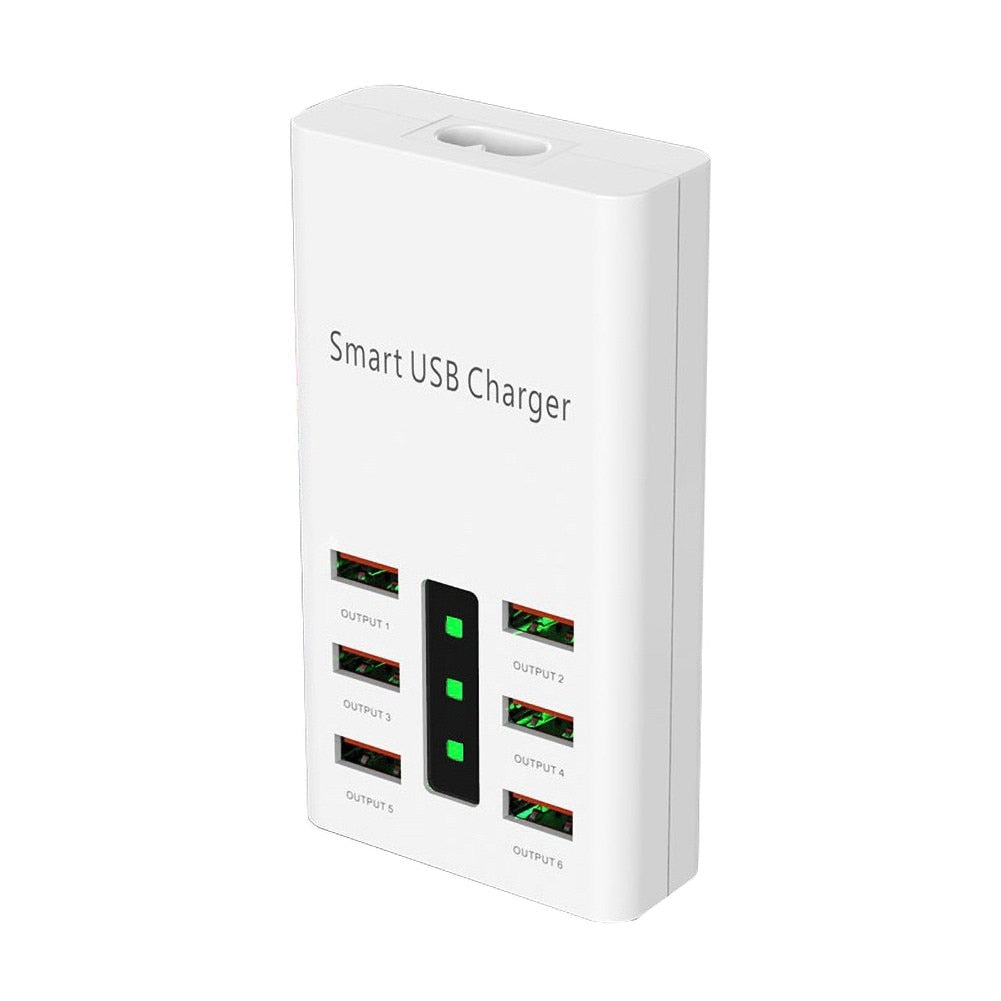 30W Multi-port USB Charger 5V 2A Cell Phone Fast Charging Station USB Charging Hub USB Wall Charger With LED Power Indicator