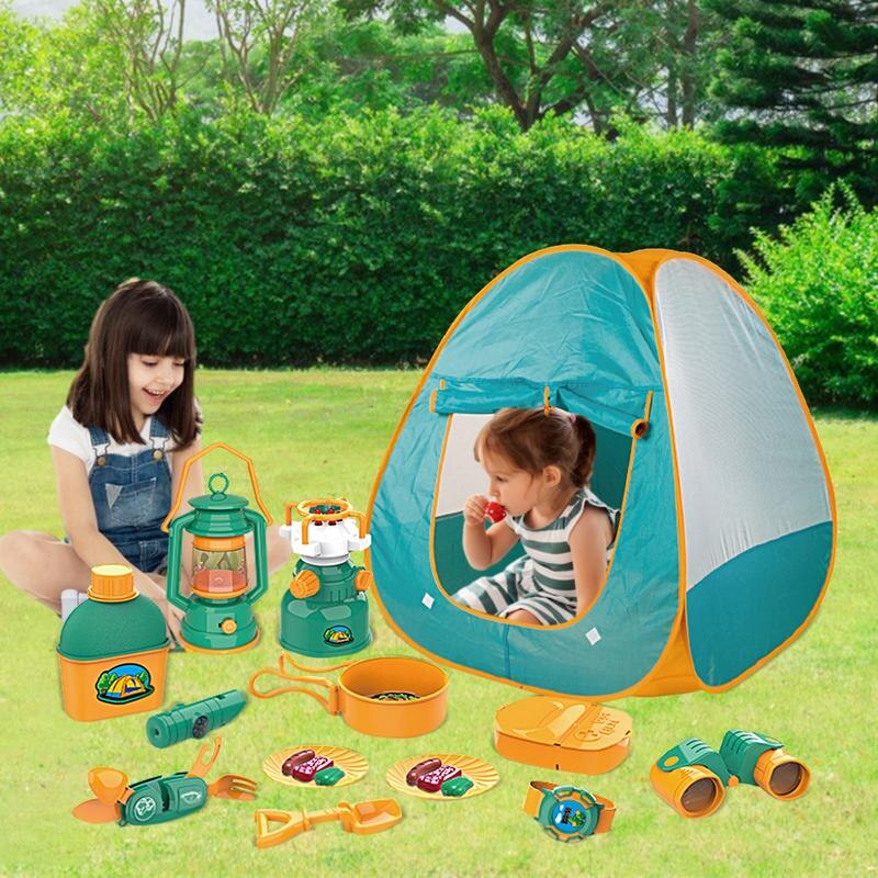 Kids Camping Play Tent Toys Set Of 21 Includes Up Play Tent Camping Gear Tools Adventure Set Include Kids Camping Tent Campfire