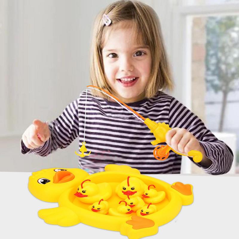 Kids Fishing Bath Toy Toddler Water Toy Set Of 1 Fishing Pole And 7 Rubber Ducks Toddler Pool Toy For Kid Outdoor Activities Fun