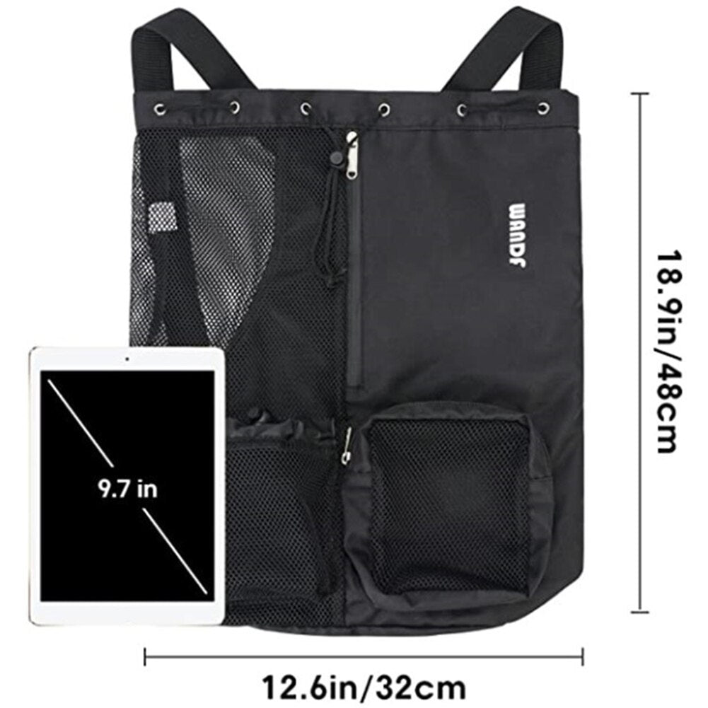 Beach Storage Backpacks Large Capacity Sports Gym Bag Drawstring Camping Swimming Bag with Wet Pockets for Training Equipment