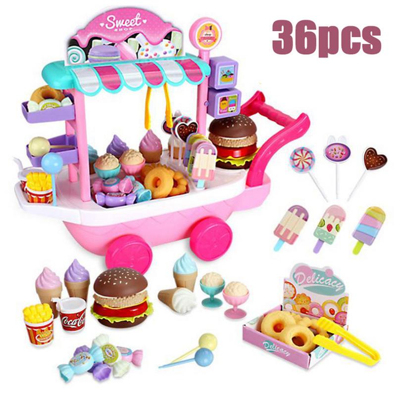 Mini Ice Cream Trolley House Play Educational Toys Car Ice Cream Truck Cart House Brain Game Kids Toys