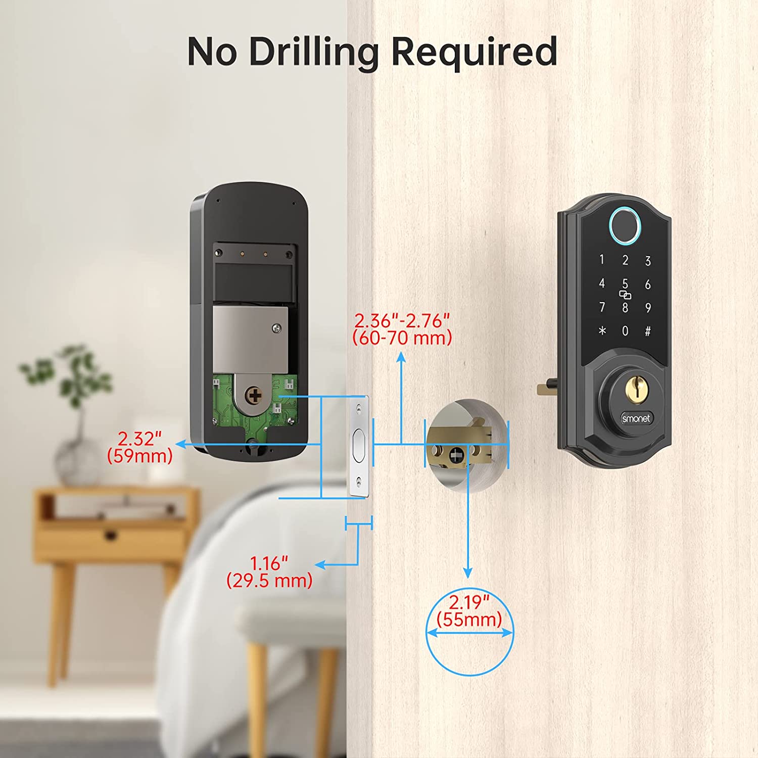 Verrou dormant WiFi Smart Locks : serrure de porte d'entrée à Verrou dormant WiFi Smart Locks : serrure de porte d'entrée à