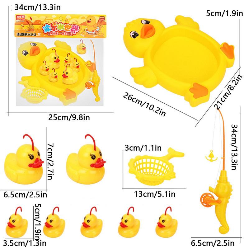 Kids Fishing Bath Toy Toddler Water Toy Set Of 1 Fishing Pole And 7 Rubber Ducks Toddler Pool Toy For Kid Outdoor Activities Fun