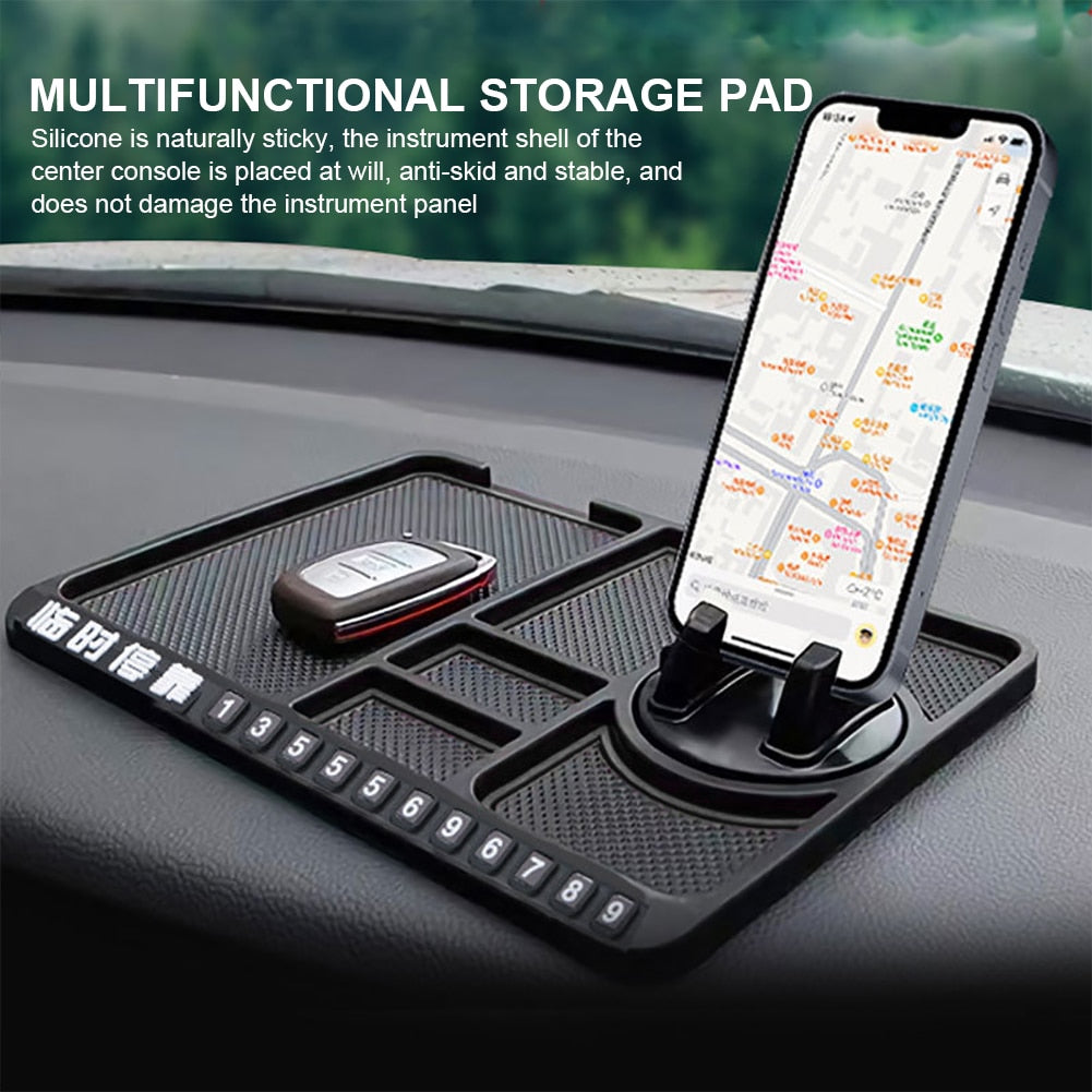 Car Dashboard Anti-Slip Mat Auto Phone Cushion PVC For Mobile Phone Bracket Navigation Storage Cushion Car Interior Accessories