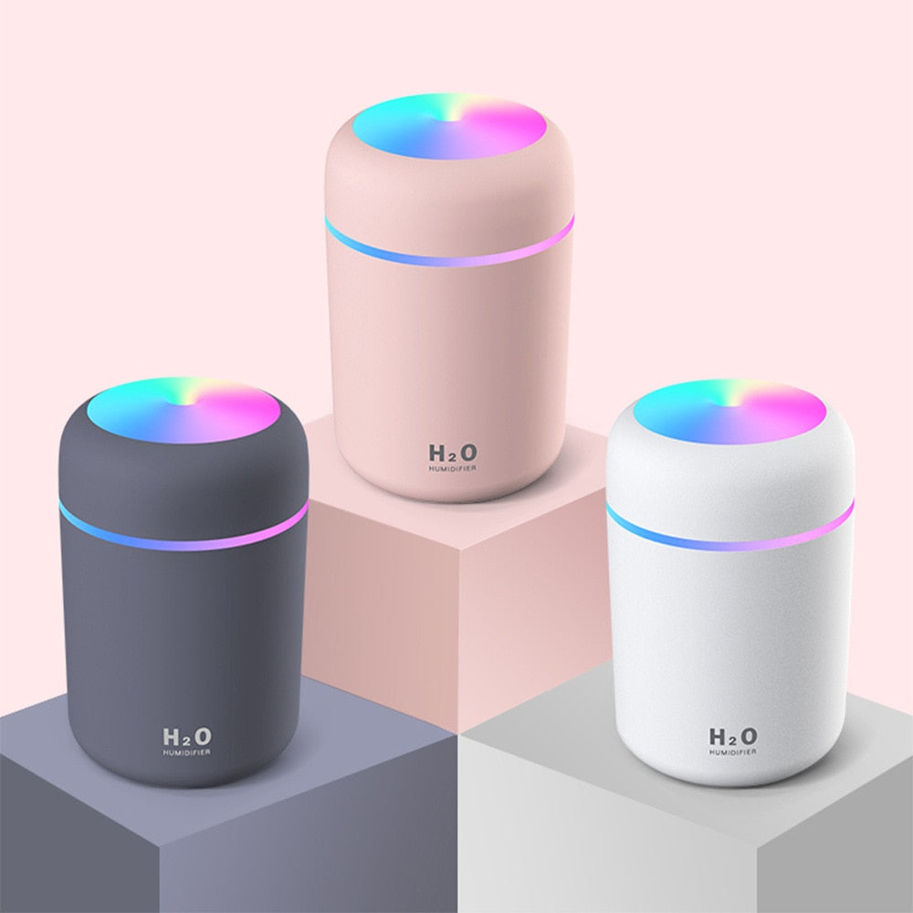 Mist Sprayer Portable 300ml Electric Ultrasonic Colorful Usb Humidifiers Plants Purifier For Home Car With Colorful Night Light