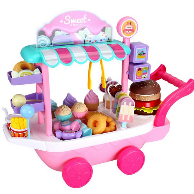 Mini Ice Cream Trolley House Play Educational Toys Car Ice Cream Truck Cart House Brain Game Kids Toys